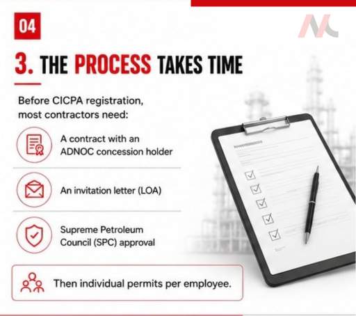 CICPA registration and mobilisation process for ADNOC approved insulation contractors in UAE