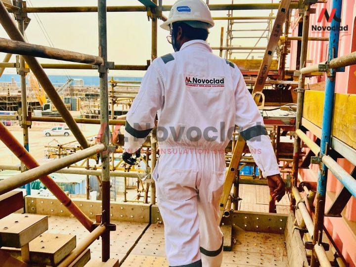 Novoclad Teams Working Insulation Marine Shipyard