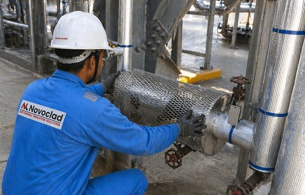 Type 2 Mesh and Perforated Sheet Standoff Guard System for Personnel Protection on Hot Pipe in UAE